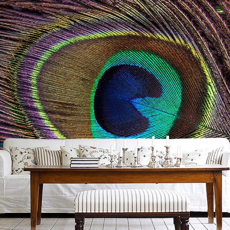 Feather Decorative Wall Mural Stain Resistant Photography Living Room Wall Mural