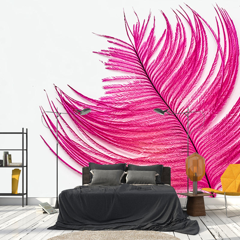 Feather Decorative Wall Mural Stain Resistant Photography Living Room Wall Mural