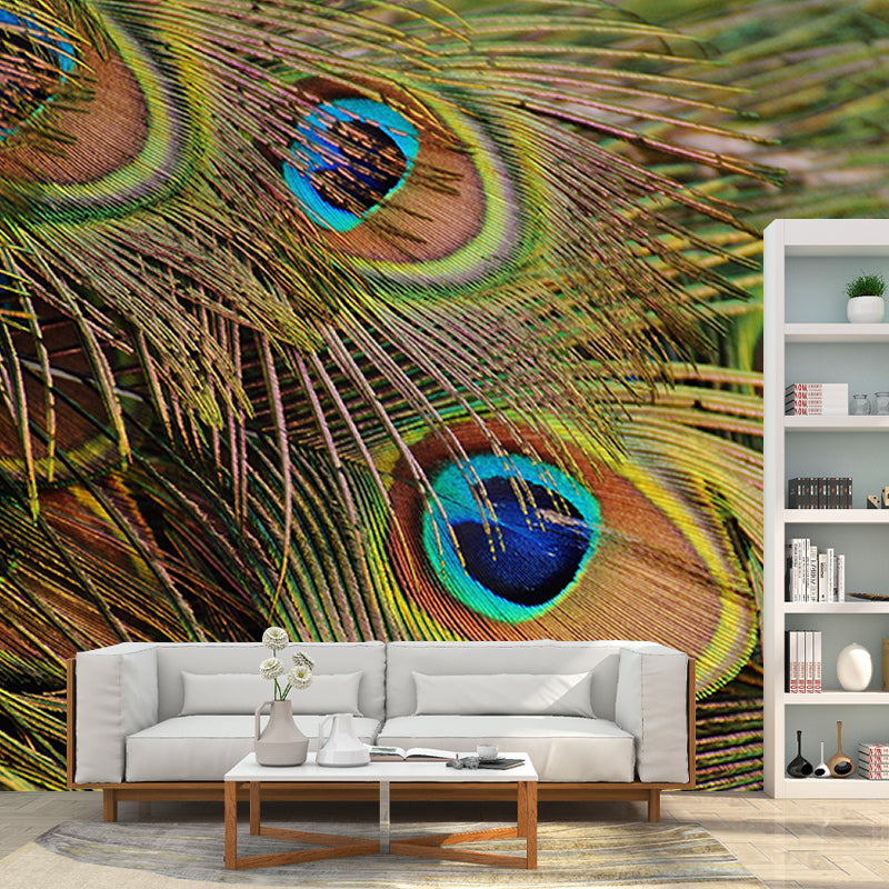 Feather Decorative Wall Mural Stain Resistant Photography Living Room Wall Mural