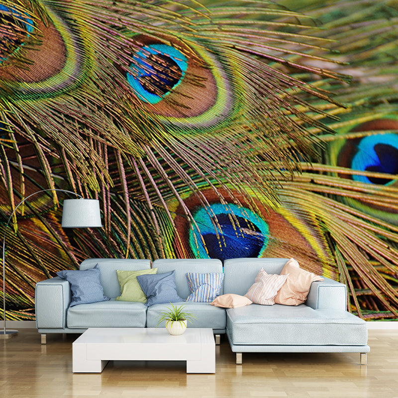 Feather Decorative Wall Mural Stain Resistant Photography Living Room Wall Mural