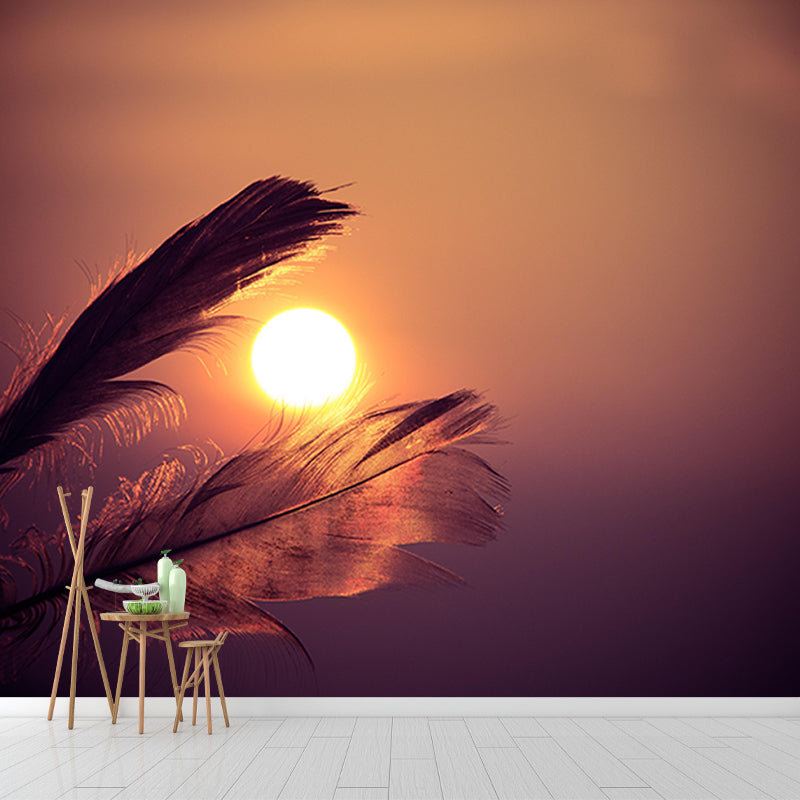 Decorative Wall Mural Photography Feather Stain Resistant Modern Wallpaper