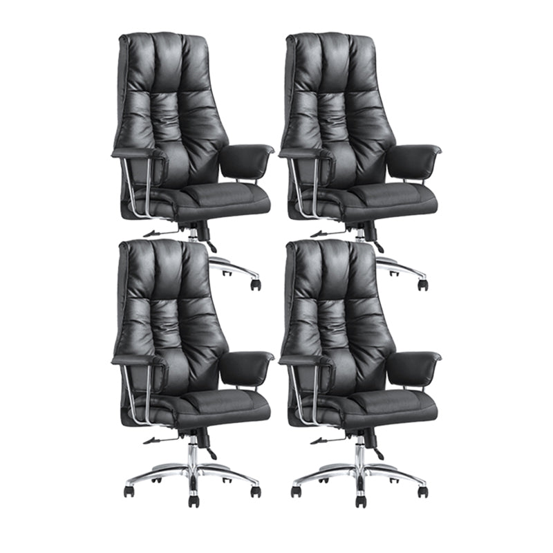 Contemporary Arm Chair Black Adjustable Seat Height Office Chair