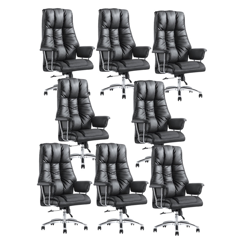 Contemporary Arm Chair Black Adjustable Seat Height Office Chair