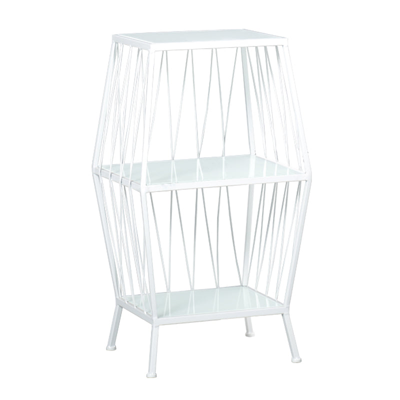 Modern Metal Bookshelf Geometric Vertical Closed Back Bookcase