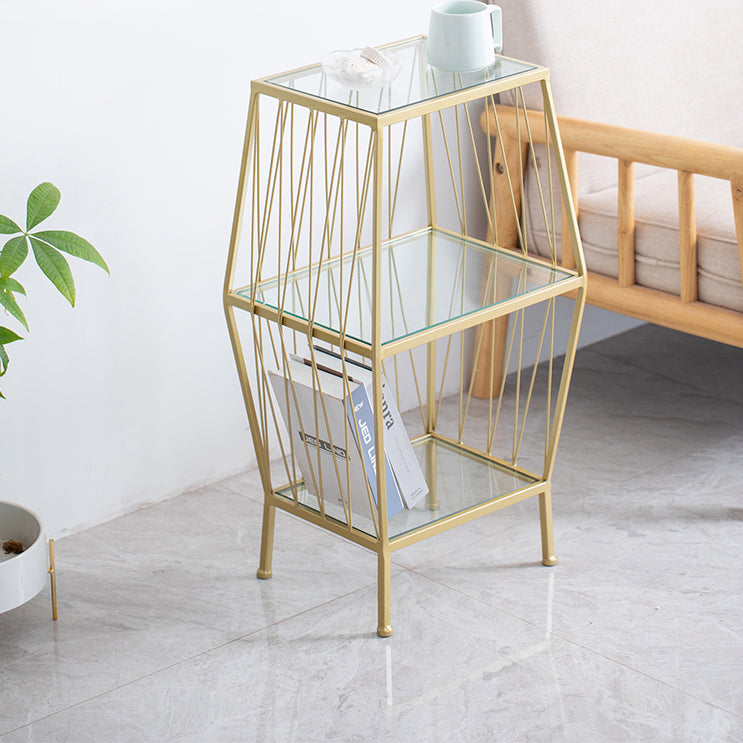 Modern Metal Bookshelf Geometric Vertical Closed Back Bookcase