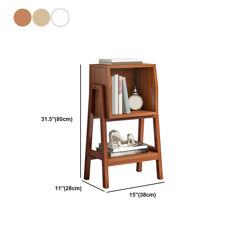 Modern Ladder Book Case 11" W Vertical Engineered Wood Open Bookcase for Home