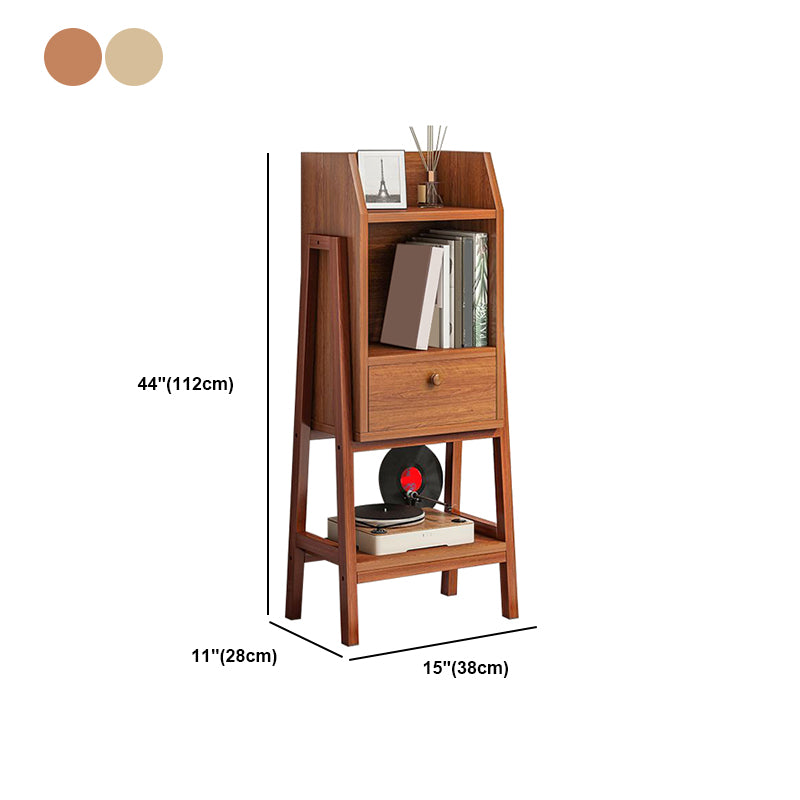 Modern Ladder Book Case 11" W Vertical Engineered Wood Open Bookcase for Home