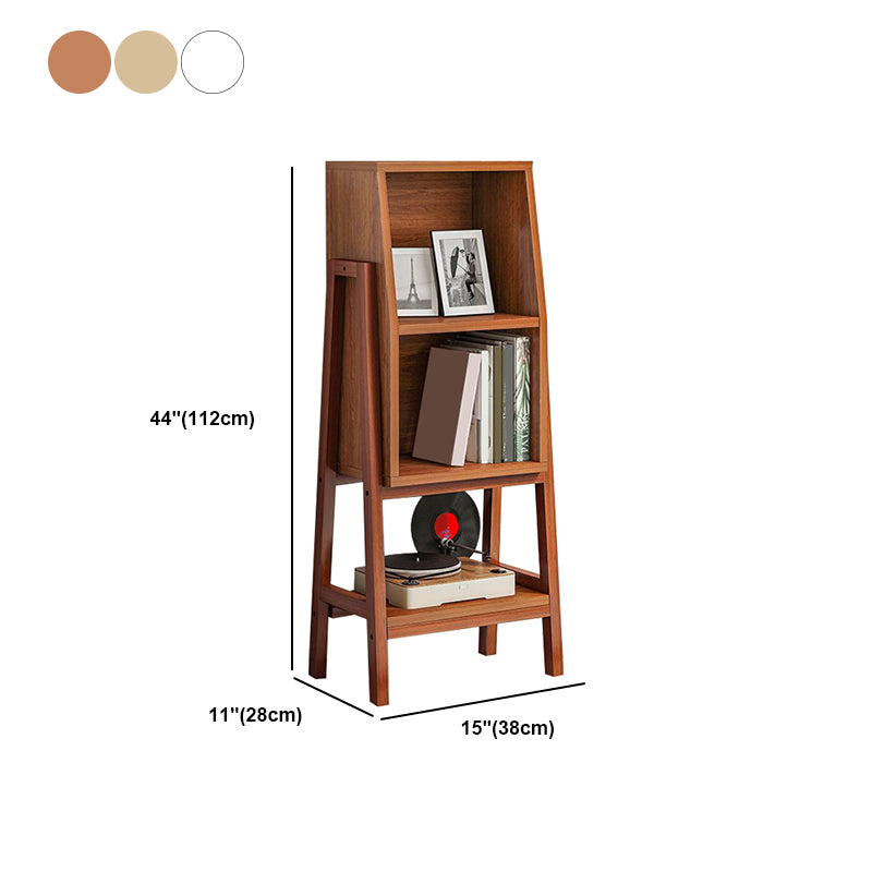 Modern Ladder Book Case 11" W Vertical Engineered Wood Open Bookcase for Home