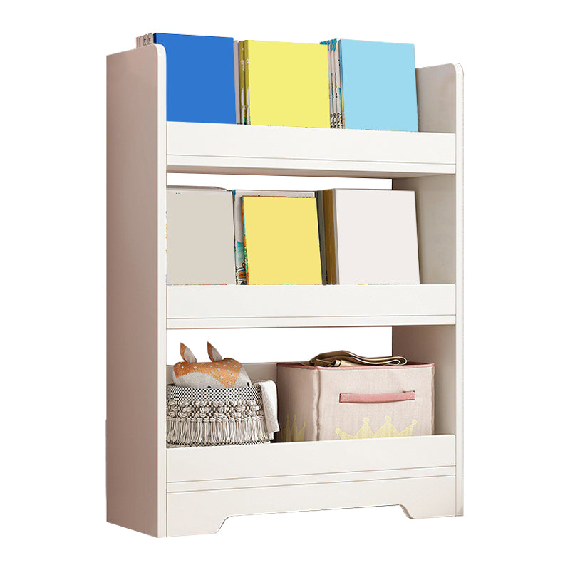 Modern Engineered Wood Bookshelf Standard Vertical Bookcase in Burnish