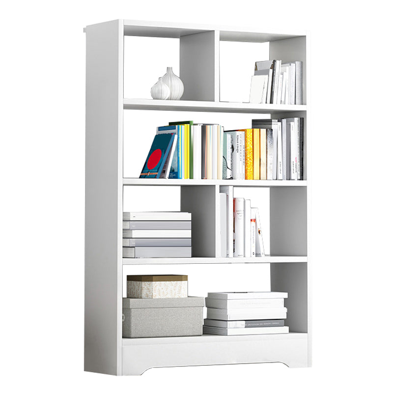 Modern Engineered Wood Bookshelf Standard Vertical Bookcase in Burnish