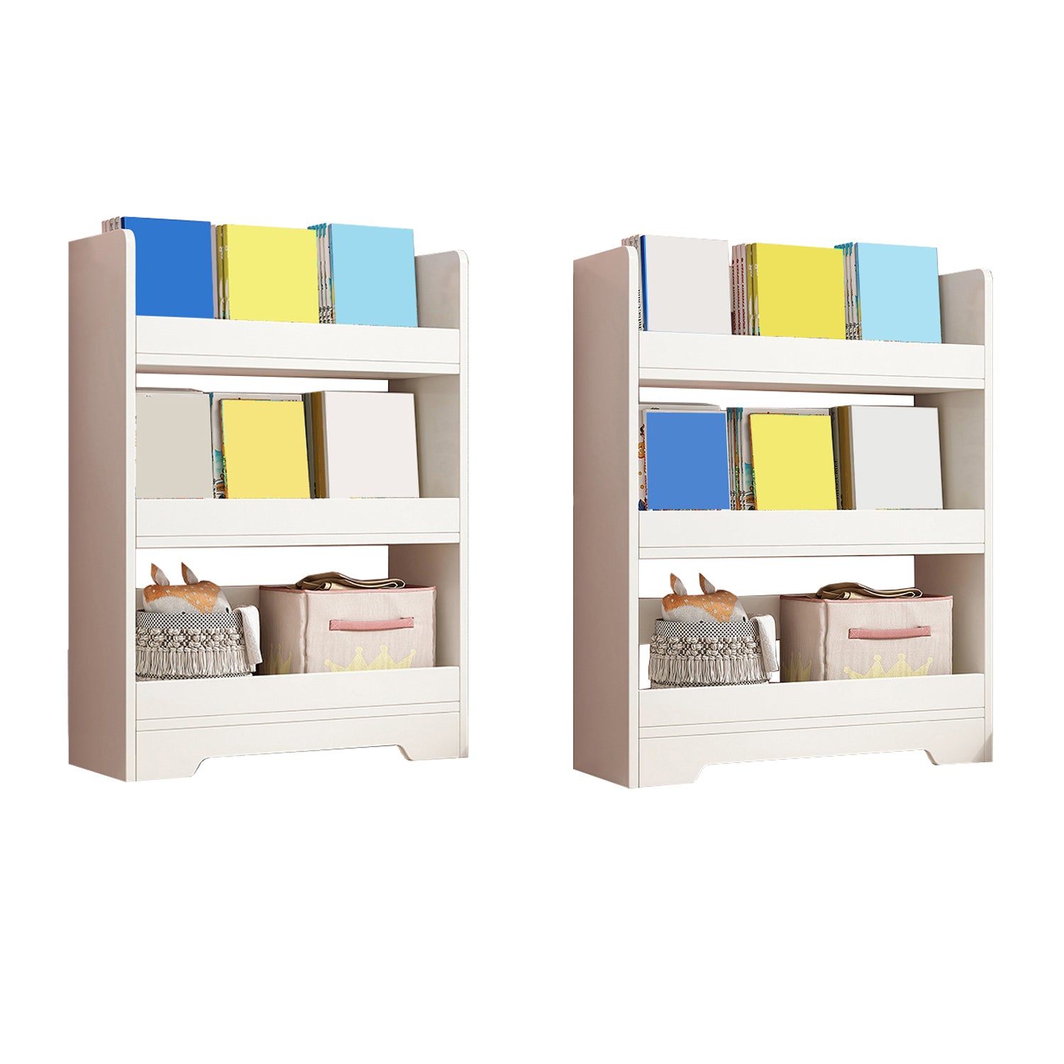 Modern Engineered Wood Bookshelf Standard Vertical Bookcase in Burnish