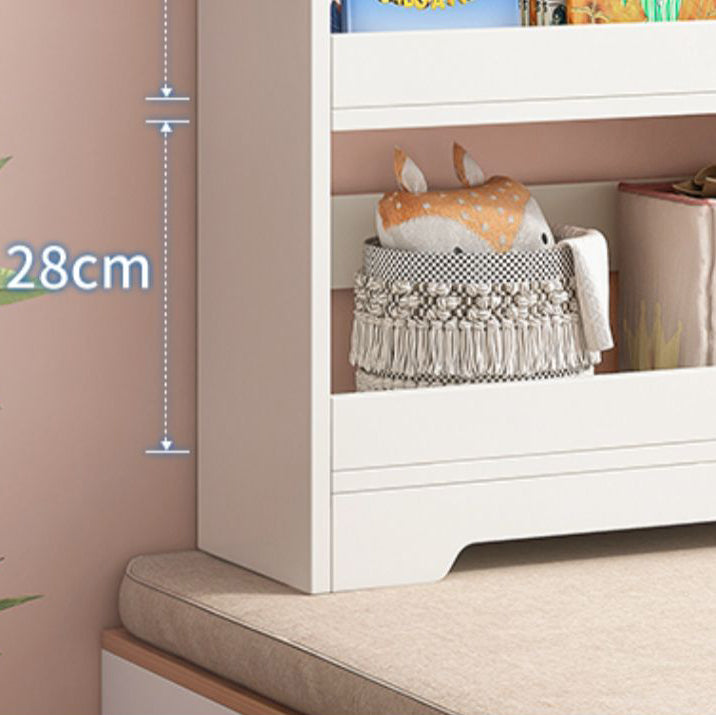 Modern Engineered Wood Bookshelf Standard Vertical Bookcase in Burnish