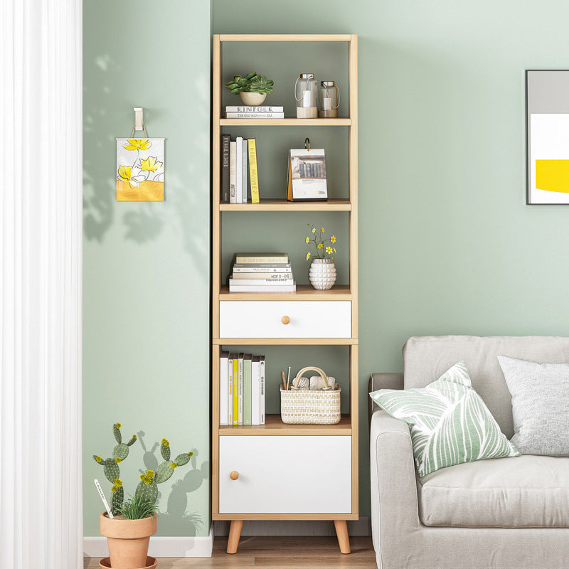 Engineered Wood Standard Bookshelf Matte Finish Shelf Bookcase with Doors