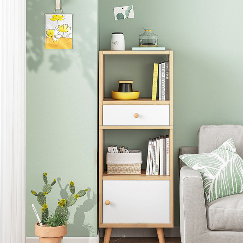 Engineered Wood Standard Bookshelf Matte Finish Shelf Bookcase with Doors