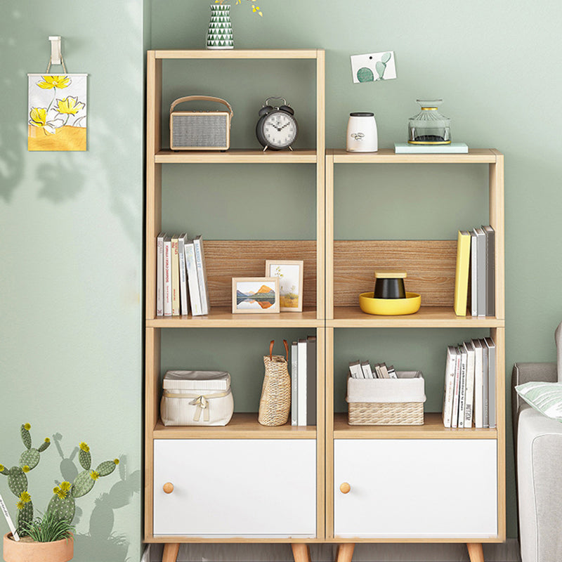 Engineered Wood Standard Bookshelf Matte Finish Shelf Bookcase with Doors