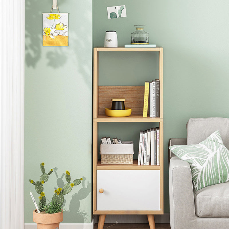 Engineered Wood Standard Bookshelf Matte Finish Shelf Bookcase with Doors