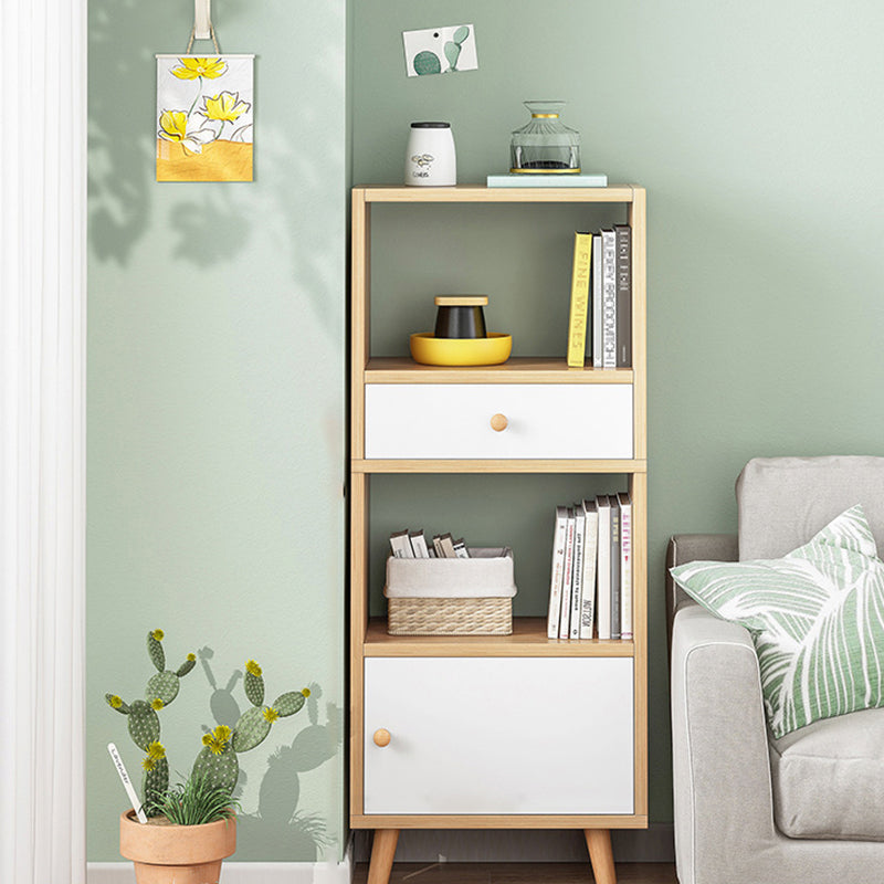 Engineered Wood Standard Bookshelf Matte Finish Shelf Bookcase with Doors