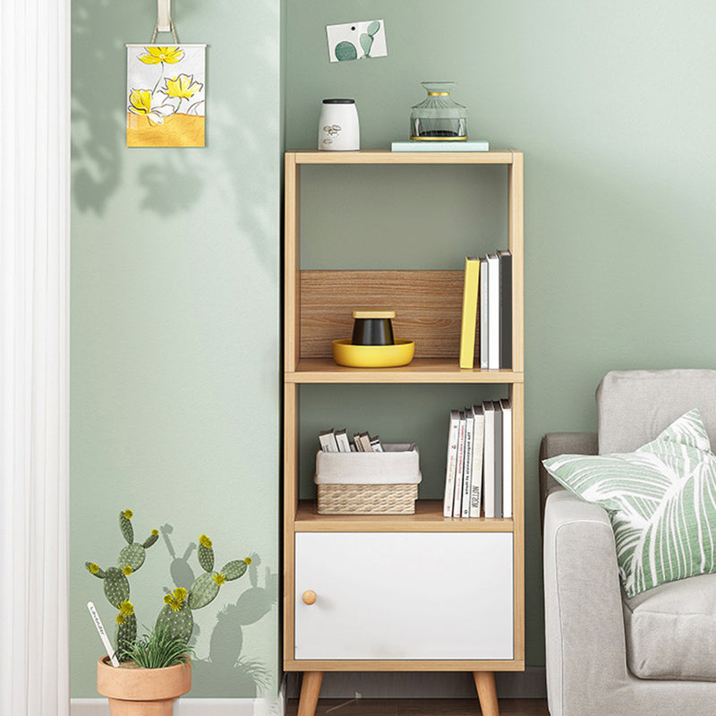 Engineered Wood Standard Bookshelf Matte Finish Shelf Bookcase with Doors