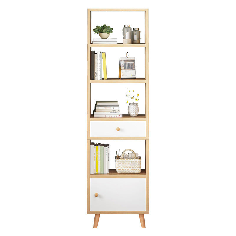 Engineered Wood Standard Bookshelf Matte Finish Shelf Bookcase with Doors