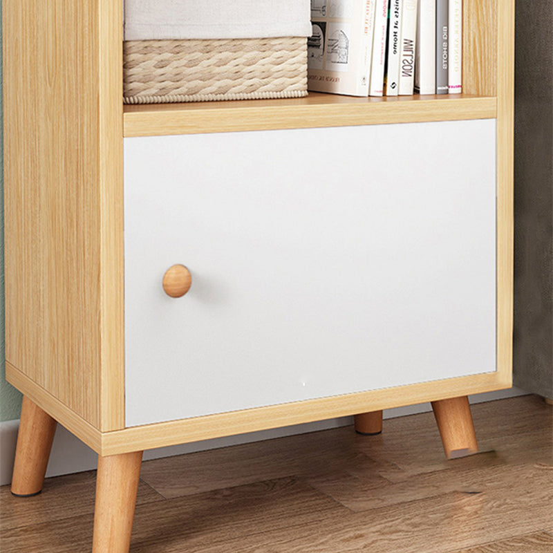 Engineered Wood Standard Bookshelf Matte Finish Shelf Bookcase with Doors