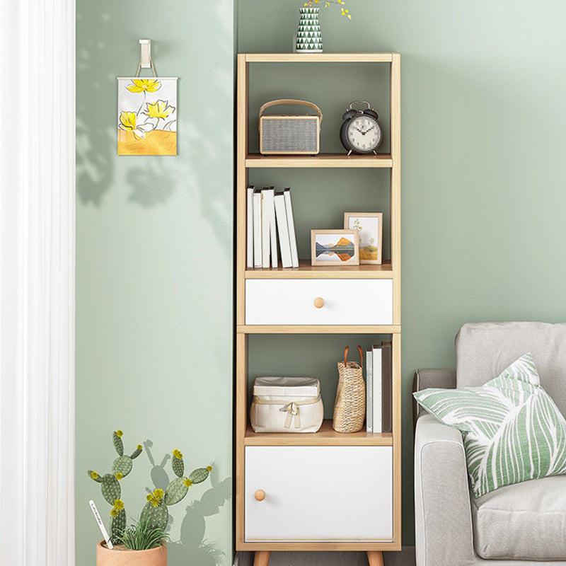 Engineered Wood Standard Bookshelf Matte Finish Shelf Bookcase with Doors