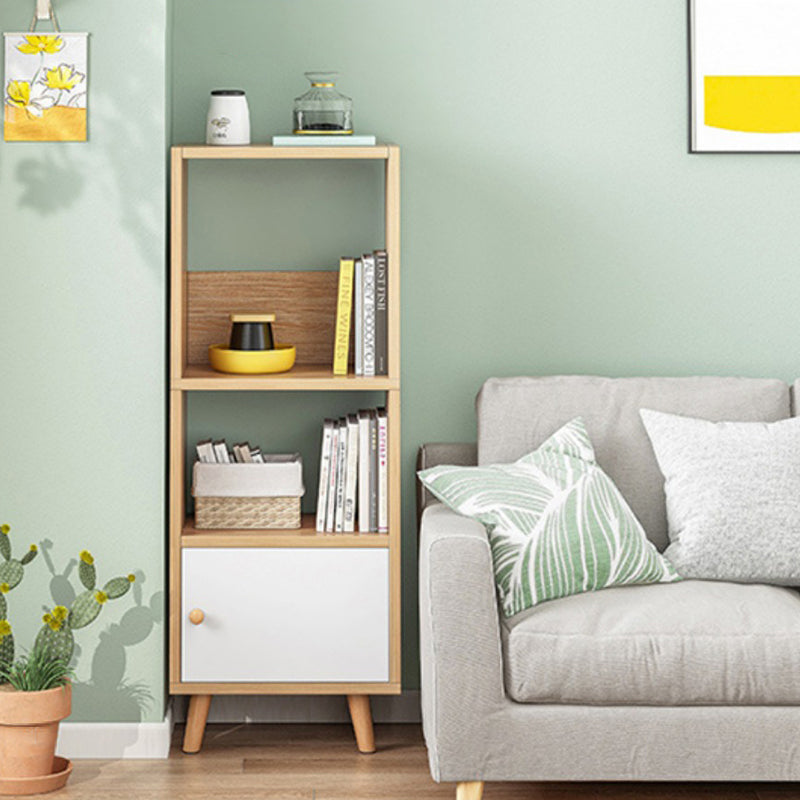 Engineered Wood Standard Bookshelf Matte Finish Shelf Bookcase with Doors