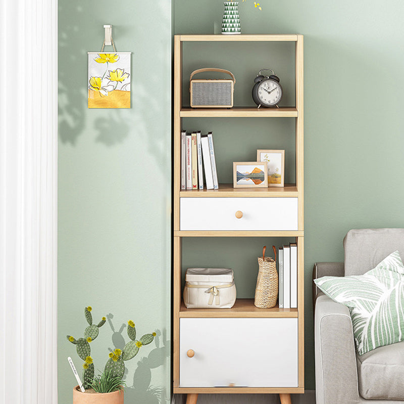 Engineered Wood Standard Bookshelf Matte Finish Shelf Bookcase with Doors