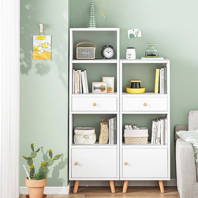 Engineered Wood Standard Bookshelf Matte Finish Shelf Bookcase with Doors