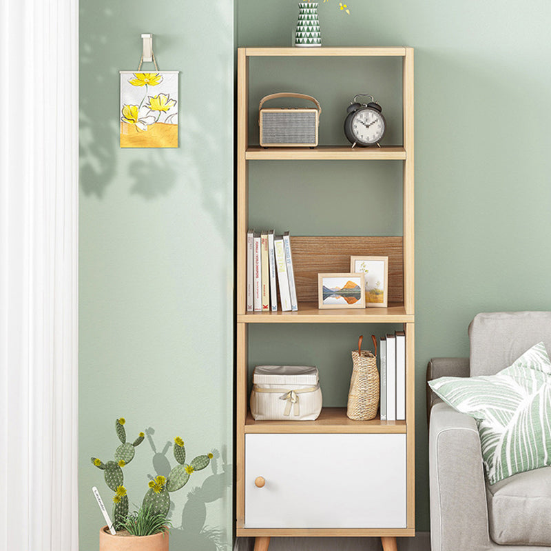 Engineered Wood Standard Bookshelf Matte Finish Shelf Bookcase with Doors