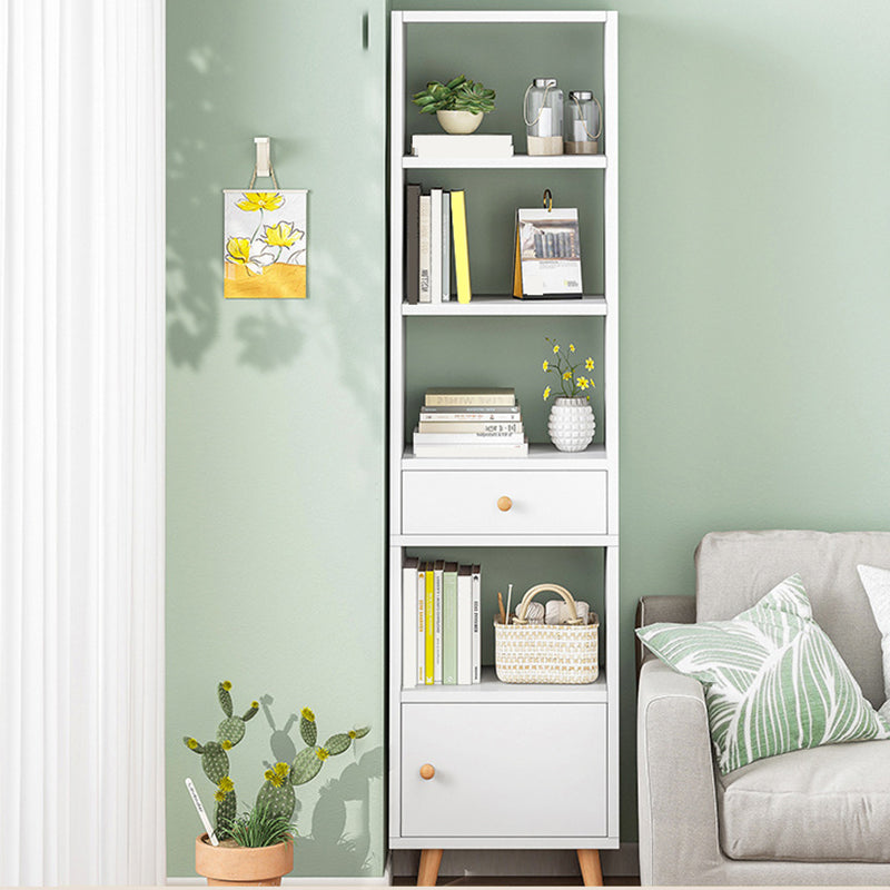 Engineered Wood Standard Bookshelf Matte Finish Shelf Bookcase with Doors