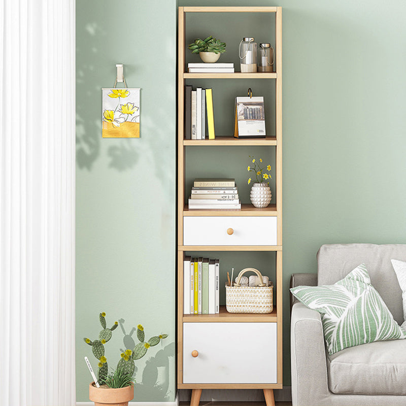 Engineered Wood Standard Bookshelf Matte Finish Shelf Bookcase with Doors