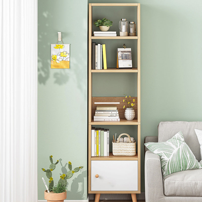 Engineered Wood Standard Bookshelf Matte Finish Shelf Bookcase with Doors