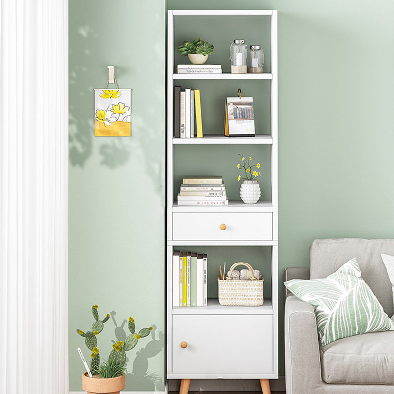 Engineered Wood Standard Bookshelf Matte Finish Shelf Bookcase with Doors