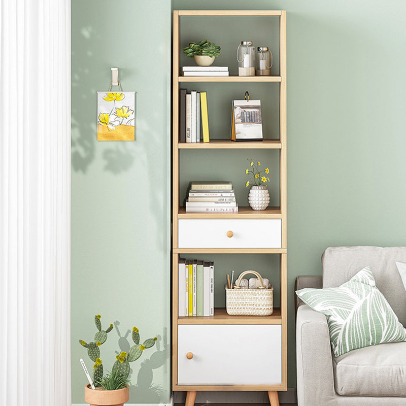 Engineered Wood Standard Bookshelf Matte Finish Shelf Bookcase with Doors