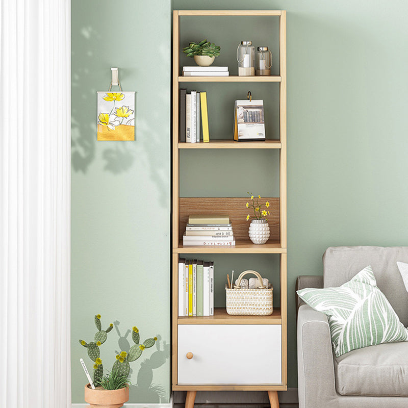 Engineered Wood Standard Bookshelf Matte Finish Shelf Bookcase with Doors