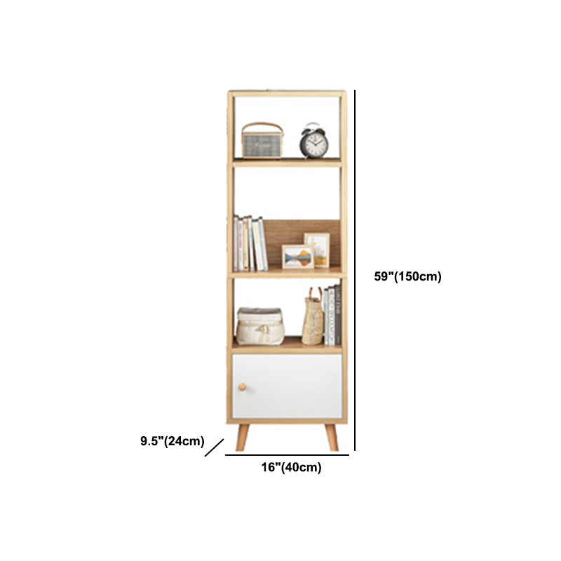 Engineered Wood Standard Bookshelf Matte Finish Shelf Bookcase with Doors