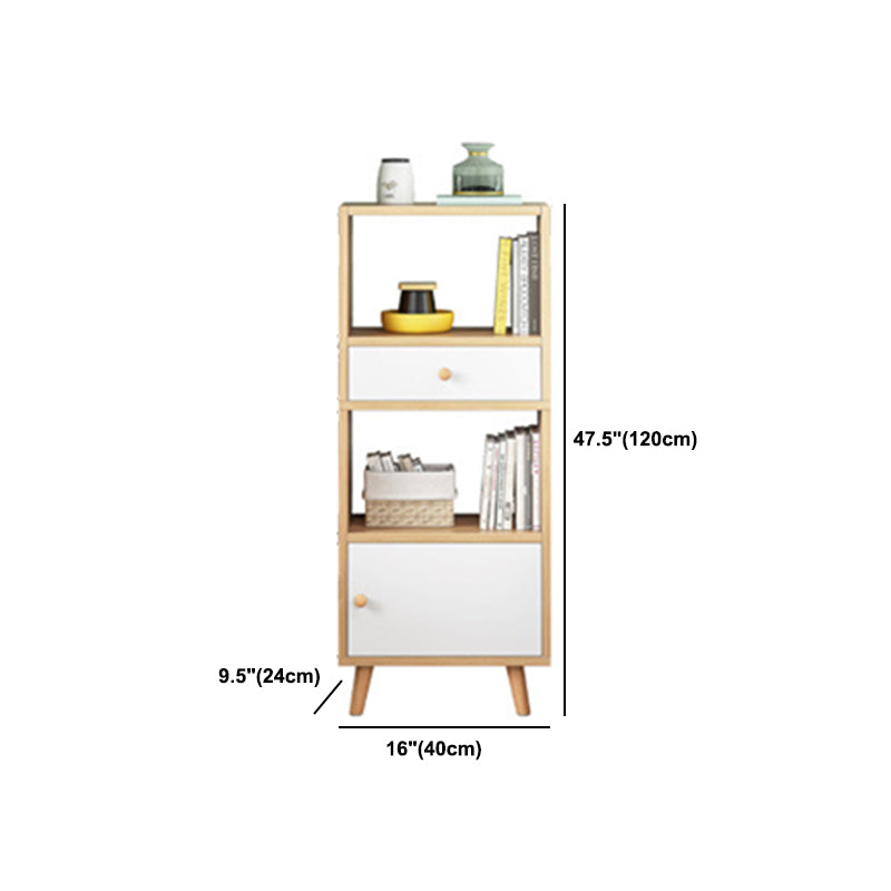 Engineered Wood Standard Bookshelf Matte Finish Shelf Bookcase with Doors