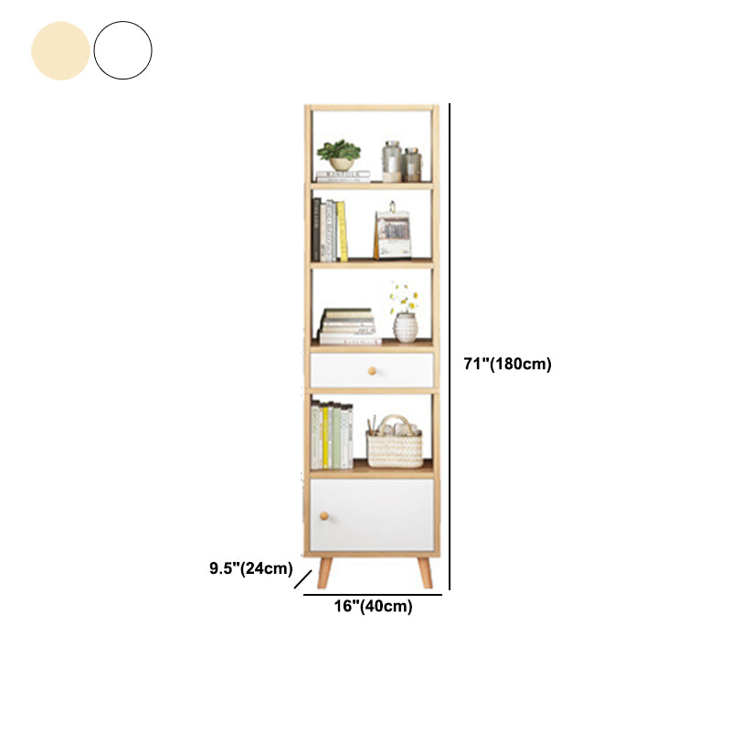Engineered Wood Standard Bookshelf Matte Finish Shelf Bookcase with Doors