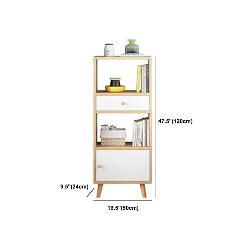 Engineered Wood Standard Bookshelf Matte Finish Shelf Bookcase with Doors