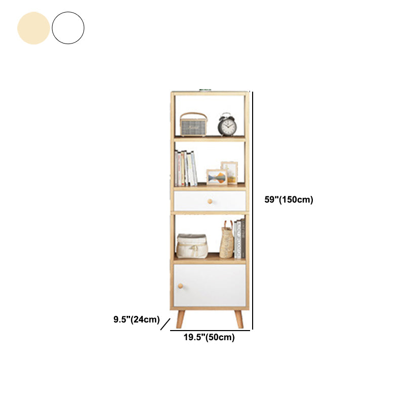 Engineered Wood Standard Bookshelf Matte Finish Shelf Bookcase with Doors