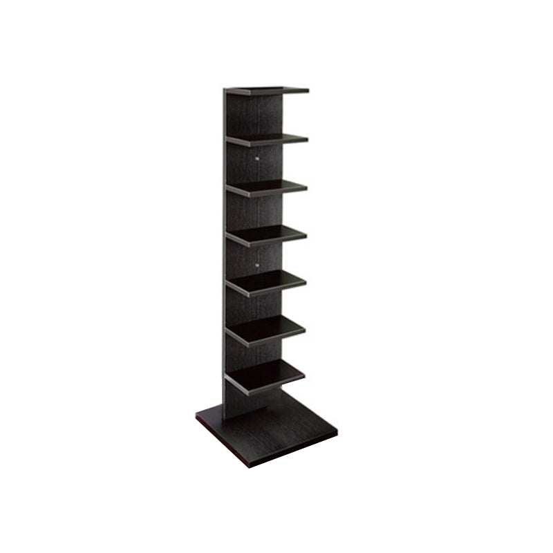 Contemporary Vertical Wooden Book Shelf Closed Back Home Shelf Bookcase