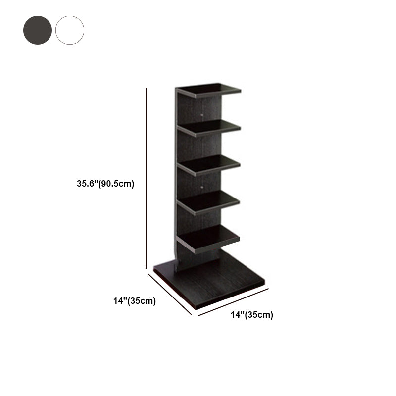 Contemporary Vertical Wooden Book Shelf Closed Back Home Shelf Bookcase