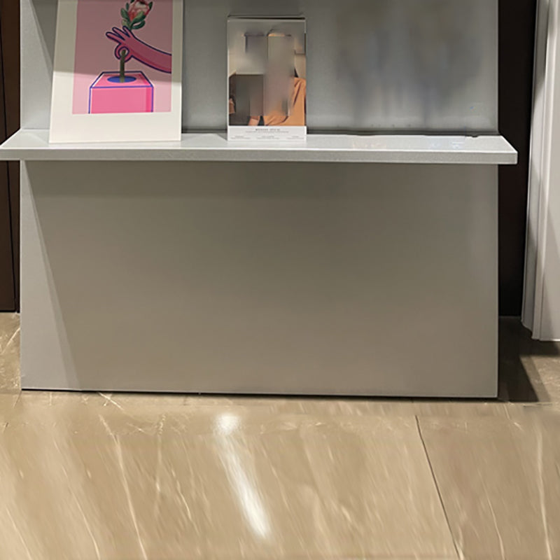 3 Shelf Metal Bookshelf Contemporary Shelves Included Bookcase in White and Silver