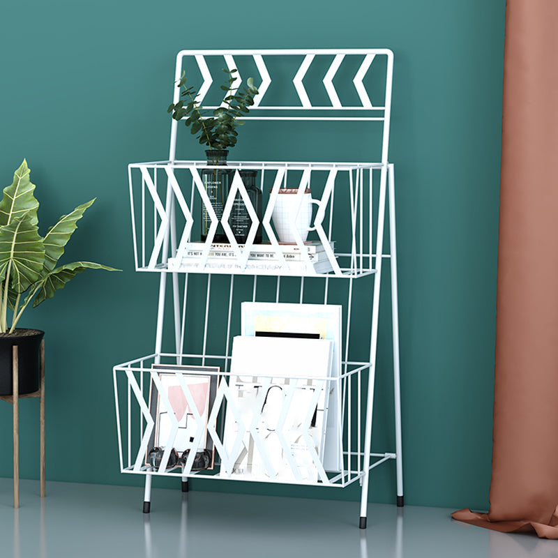 Metal 2 Shelf Book Shelf 13.4" W Modern Book Shelf Closed Back Vertical