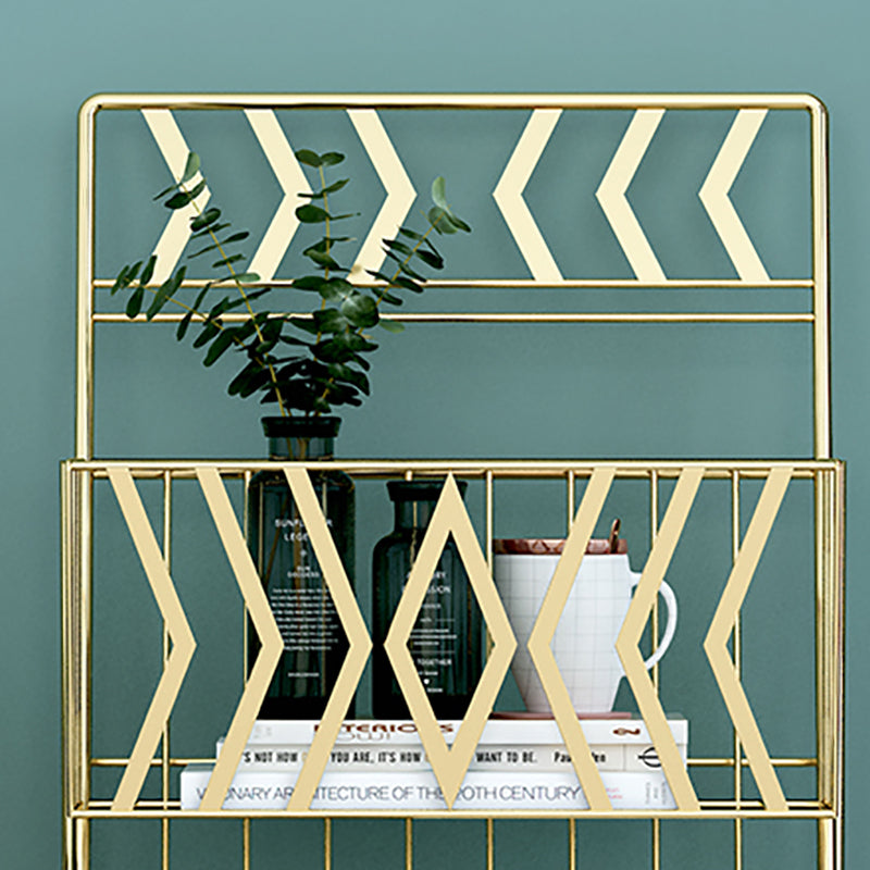 Metal 2 Shelf Book Shelf 13.4" W Modern Book Shelf Closed Back Vertical