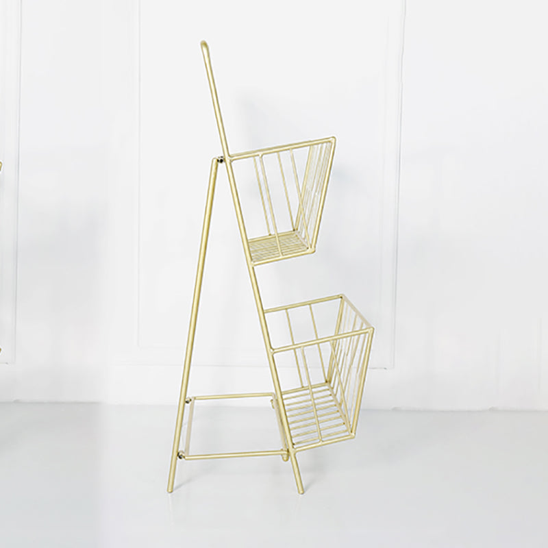 Metal 2 Shelf Book Shelf 13.4" W Modern Book Shelf Closed Back Vertical