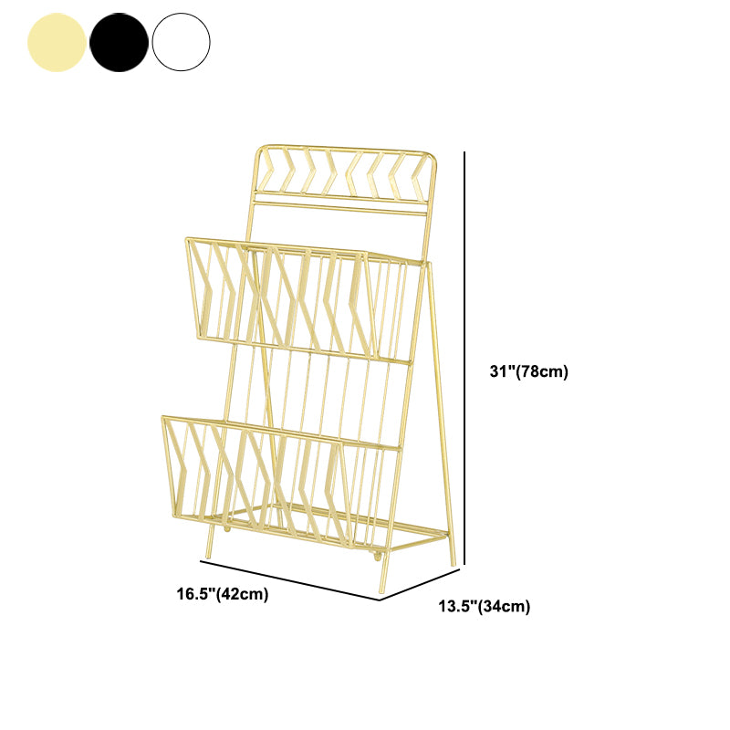 Metal 2 Shelf Book Shelf 13.4" W Modern Book Shelf Closed Back Vertical