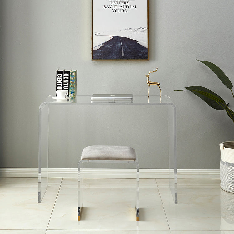 Contemporary Acrylic Writing Desk Sled Rectangular Office Desk for Home