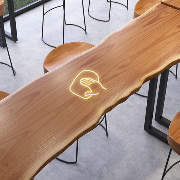 Industrial Solid Wood Bar/Dinette Table Indoor Natural Sled Cocktail Bar Table