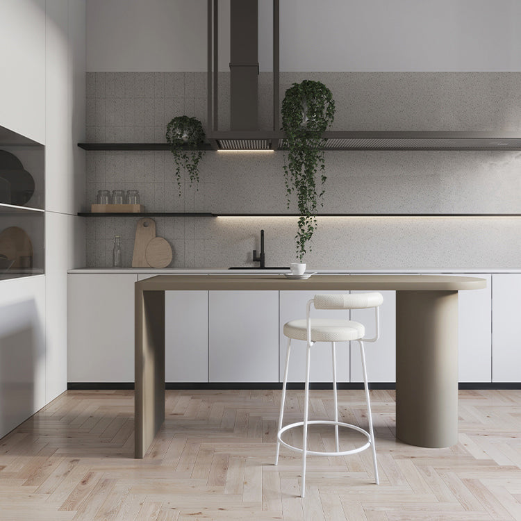 Modern Style Bar Table Solid Wood Bistro Bar Desk with Double pedestal